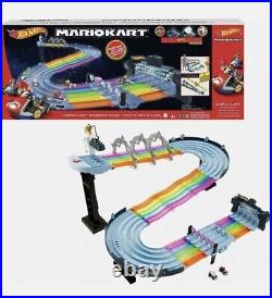 Hot Wheels Mario Kart Rainbow Road King Boo Raceway Race Track Set New IN HAND