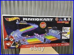 Hot Wheels Mario Kart Rainbow Road King Boo Raceway Race Track Set New IN HAND
