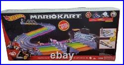 Hot Wheels Mario Kart Rainbow Road King Boo Raceway Race Track Set. Ships Now