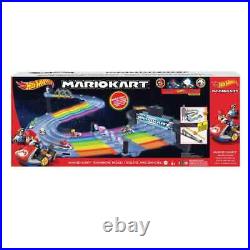 Hot Wheels Mario Kart Rainbow Road King Boo Raceway Track Set New