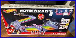 Hot Wheels Mario Kart Rainbow Road Premier Raceway Track Set IN HAND