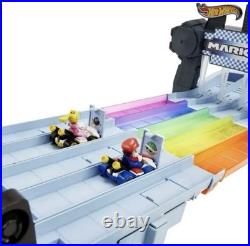 Hot Wheels Mario Kart Rainbow Road Race Track Set Lights Sounds Bra G2U