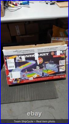Hot Wheels Mario Kart Rainbow Road Race Track Set Lights Sounds Bra G2U