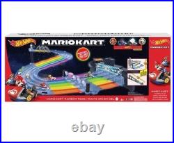 Hot Wheels Mario Kart Rainbow Road Race Track Set Lights & Sounds Brand New