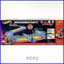 Hot Wheels Mario Kart Rainbow Road Race Track Set Lights & Sounds Brand New