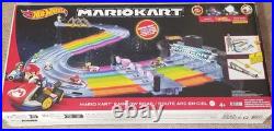 Hot Wheels Mario Kart Rainbow Road Race Track Set Lights & Sounds Brand New