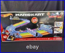Hot Wheels Mario Kart Rainbow Road Race Track Set Lights & Sounds Brand New