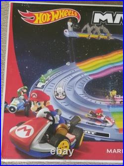 Hot Wheels Mario Kart Rainbow Road Race Track Set Lights & Sounds Brand New