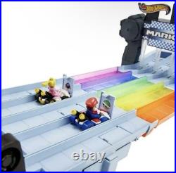 Hot Wheels Mario Kart Rainbow Road Race Track Set Lights & Sounds Brand New