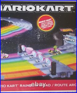 Hot Wheels Mario Kart Rainbow Road Race Track Set Lights & Sounds Brand New