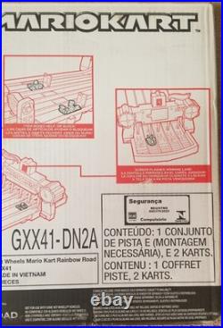 Hot Wheels Mario Kart Rainbow Road Race Track Set Lights & Sounds Brand New