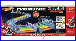 Hot Wheels Mario Kart Rainbow Road Raceway 8-Foot Track Set with Lights & Sou
