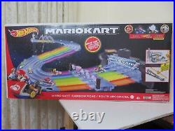 Hot Wheels Mario Kart Rainbow Road Raceway 8-Foot Track Set with Lights & Sound