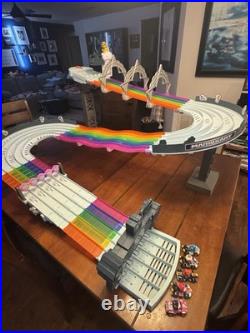 Hot Wheels Mario Kart Rainbow Road Raceway Track Set + 5 Cars, Tested Works