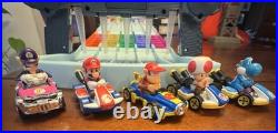 Hot Wheels Mario Kart Rainbow Road Raceway Track Set + 5 Cars, Tested Works