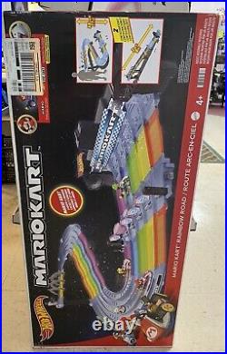 Hot Wheels Mario Kart Rainbow Road Raceway Track Set In Hand