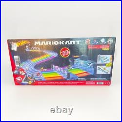 Hot Wheels Mario Kart Rainbow Road Track Set Lights & Sounds GXX41