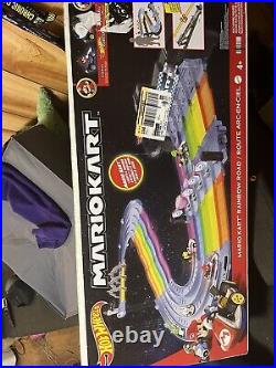 Hot Wheels Mario Kart Rainbow Road Track Set No Box. Includes King Boo Ghost