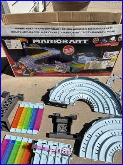 Hot Wheels Mario Kart Rainbow Road Track Set Raceway Works Complete 5 Cars