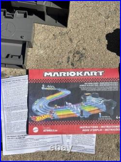 Hot Wheels Mario Kart Rainbow Road Track Set Raceway Works Complete 5 Cars