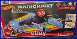 Hot Wheels Mario Kart Rainbow Road Track Set With Lights & Sounds 4+ Includes 2
