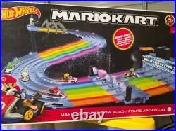 Hot Wheels Mario Kart Rainbow Road Track Set With Lights & Sounds 4+ Includes 2