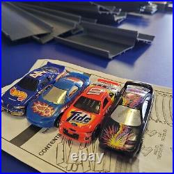 Hot Wheels NASCAR Superspeedway Motorized X-V Racers Set 1990s with4 Cars Complete