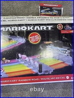 Hot Wheels Nintendo Mario Kart Rainbow Road Raceway Race Track Set w King Boo 8
