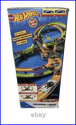 Hot Wheels Over 5 Ft. Colossal Crash Action Biggest Motorized Track Set, NEW