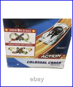 Hot Wheels Over 5 Ft. Colossal Crash Action Biggest Motorized Track Set, NEW