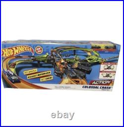 Hot Wheels Over 5 Ft. Colossal Crash Action Biggest Motorized Track Set, NEW