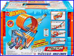Hot Wheels Race Crate 3 Stunts Play Set Car Track Loop Toy Kids Gift