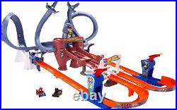 Hot Wheels RacerVerse Toy Car Track Set Spider-Man's Web-Slinging Speedway 2