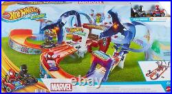 Hot Wheels RacerVerse Toy Car Track Set Spider-Man's Web-Slinging Speedway 2