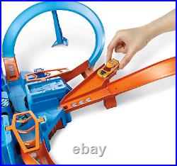 Hot Wheels Raceway Set with Motorized Boosters, Crash Zone, & Parking Spaces