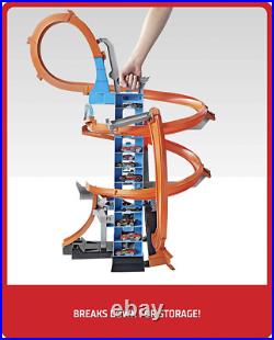 Hot Wheels Sky Crash Tower Track Set, 2.5+ ft High with Standard, Multicolor