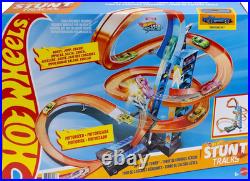 Hot Wheels Sky Crash Tower Track Set Motorized Booster 83cm 20 Car Kids Gift