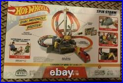 Hot Wheels Spin Storm Dual Motorized Booster High Speed Multi-Lane Loops Car Set