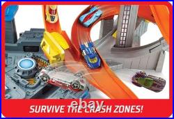 Hot Wheels Spin Storm Track Set 3 Intersections, Motorized Booster, 164 Car