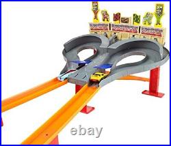 Hot Wheels Super Speed Blastway Track Set with 164 Scale Toy Trucks and Cars