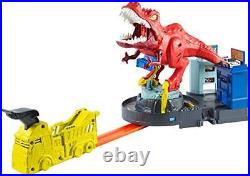 Hot Wheels T-Rex Rampage Track Set, Works City Sets, Toys for Boys Ages 5 to 10