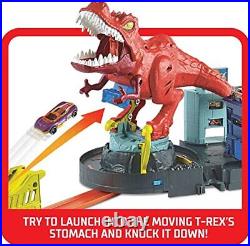 Hot Wheels T-Rex Rampage Track Set Works City Sets Toys for Boys Ages 5 to 10