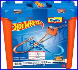 Hot Wheels Toy Car Track Builder Playset, Deluxe Stunt Box with 25 Component