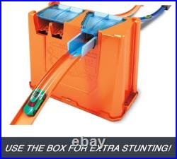 Hot Wheels Toy Car Track Builder Playset, Deluxe Stunt Box with 25 Component