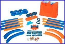 Hot Wheels Toy Car Track Builder Playset, Deluxe Stunt Box with 25 Component