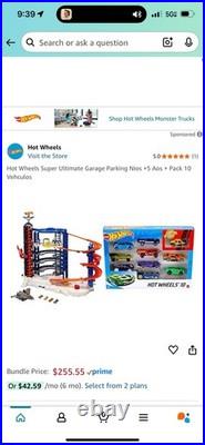 Hot Wheels Toy Car Track Set & 4 164 Scale Cars, Super Ultimate Garage, 3+ ft Hot Wheels Toy Car Track Set & 4 164 Scale Cars, Super Ultimate Garage, 3+ ft