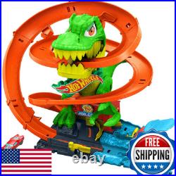 Hot Wheels Toy Car Track Set City T-Rex Blaze Battle Playset 164 Scale Die-Cast