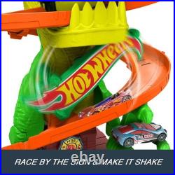 Hot Wheels Toy Car Track Set City T-Rex Blaze Battle Playset 164 Scale Die-Cast