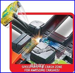 Hot Wheels Toy Car Track Set Colossal Crash More Than 5-Ft Wide Powered by Mo