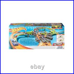 Hot Wheels Toy Car Track Set Colossal Crash, More Than 5 feet Wide, Powered b